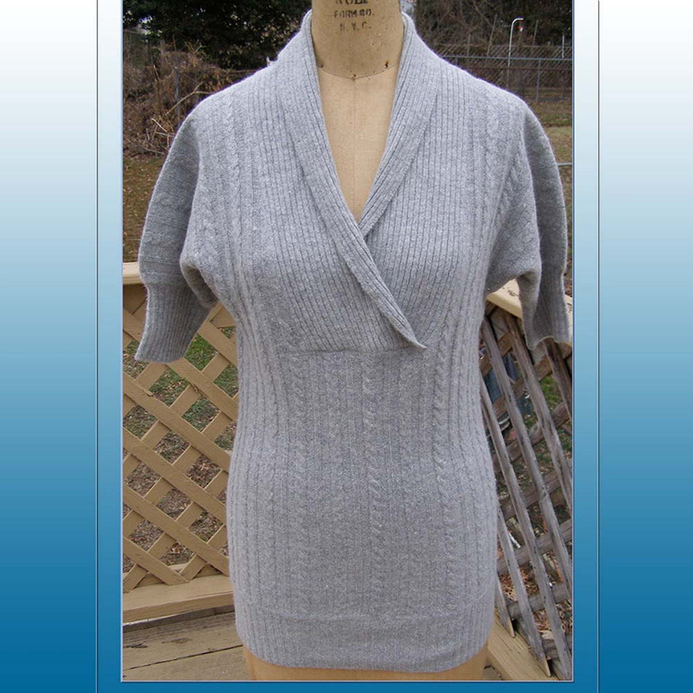 NEW Necessary Objects gray short sleeve sweater M